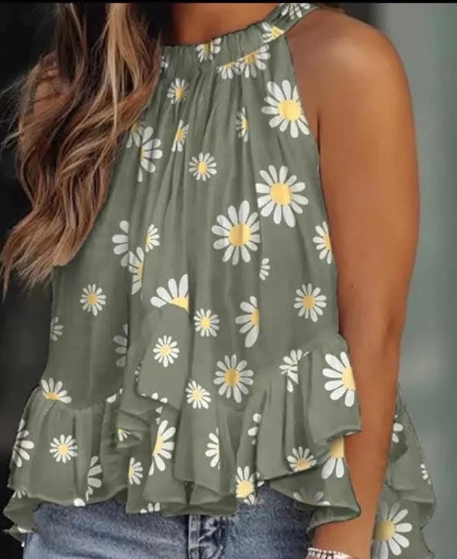 Green Flower Top