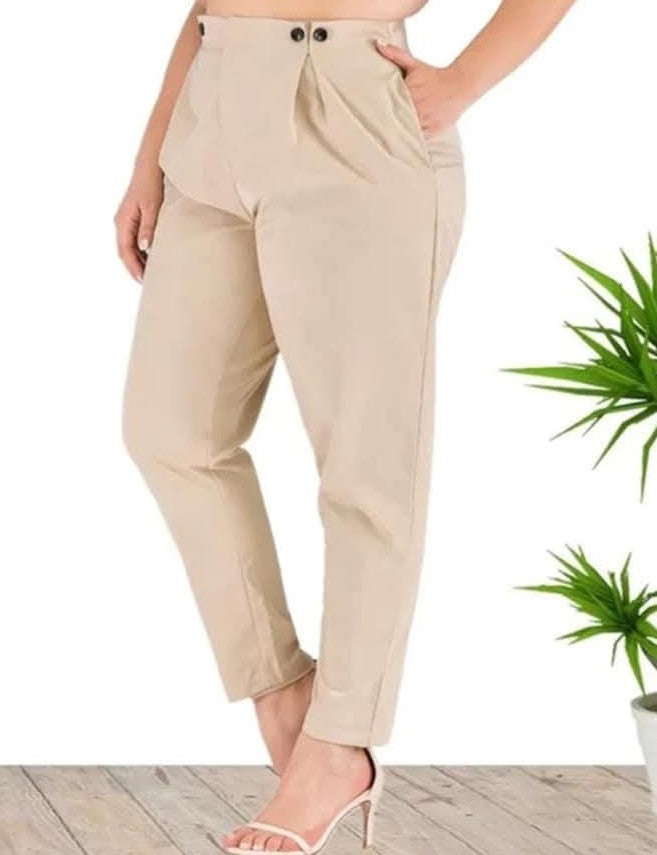 Beige Ladies Dress Pant