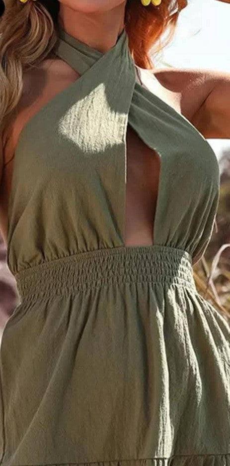 Green Halter Dress