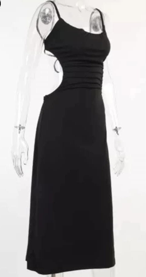 Black backless Maxi Dress