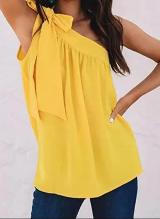 Yellow One Shoulder Top