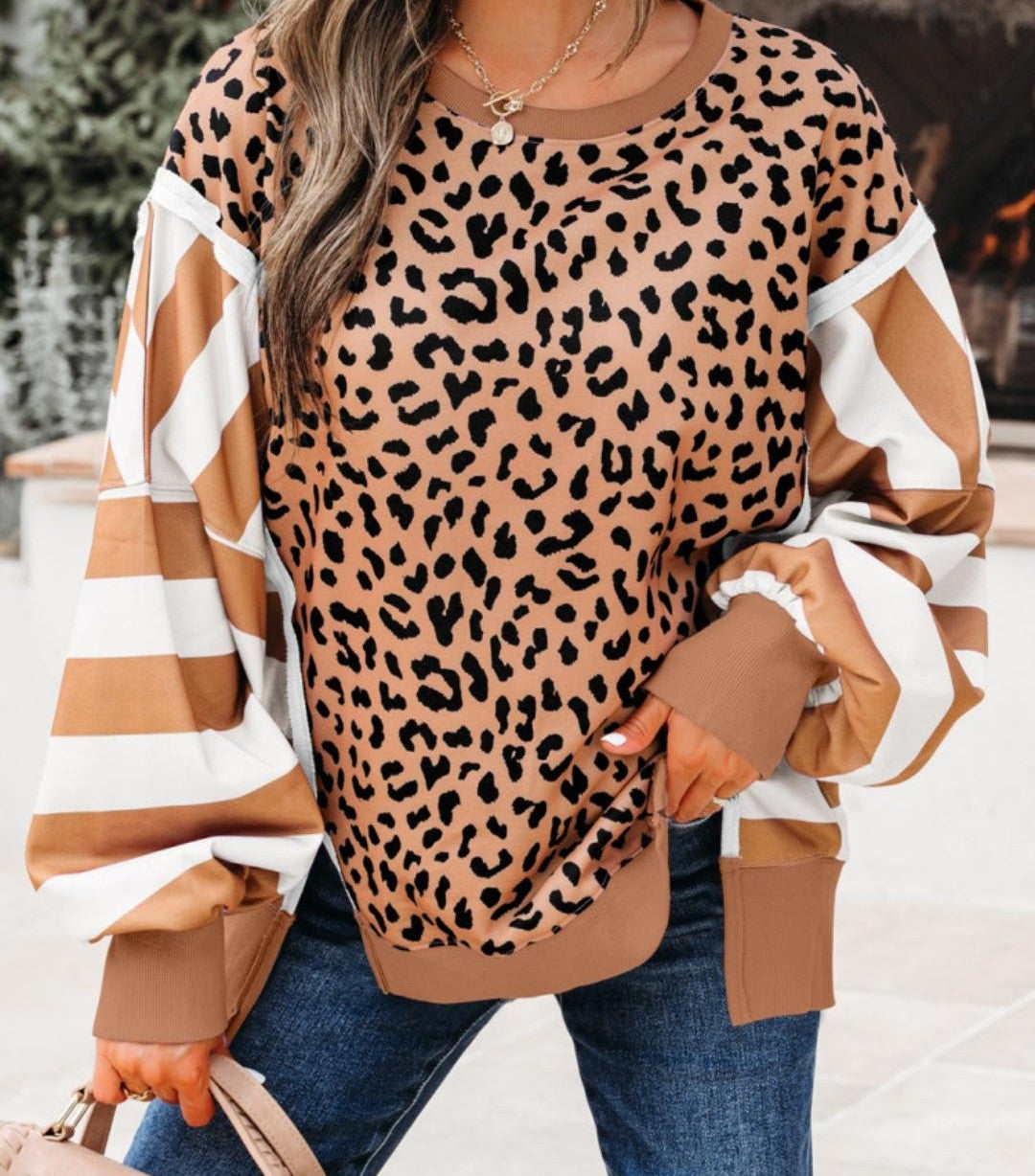 Cheetah Stipe Top