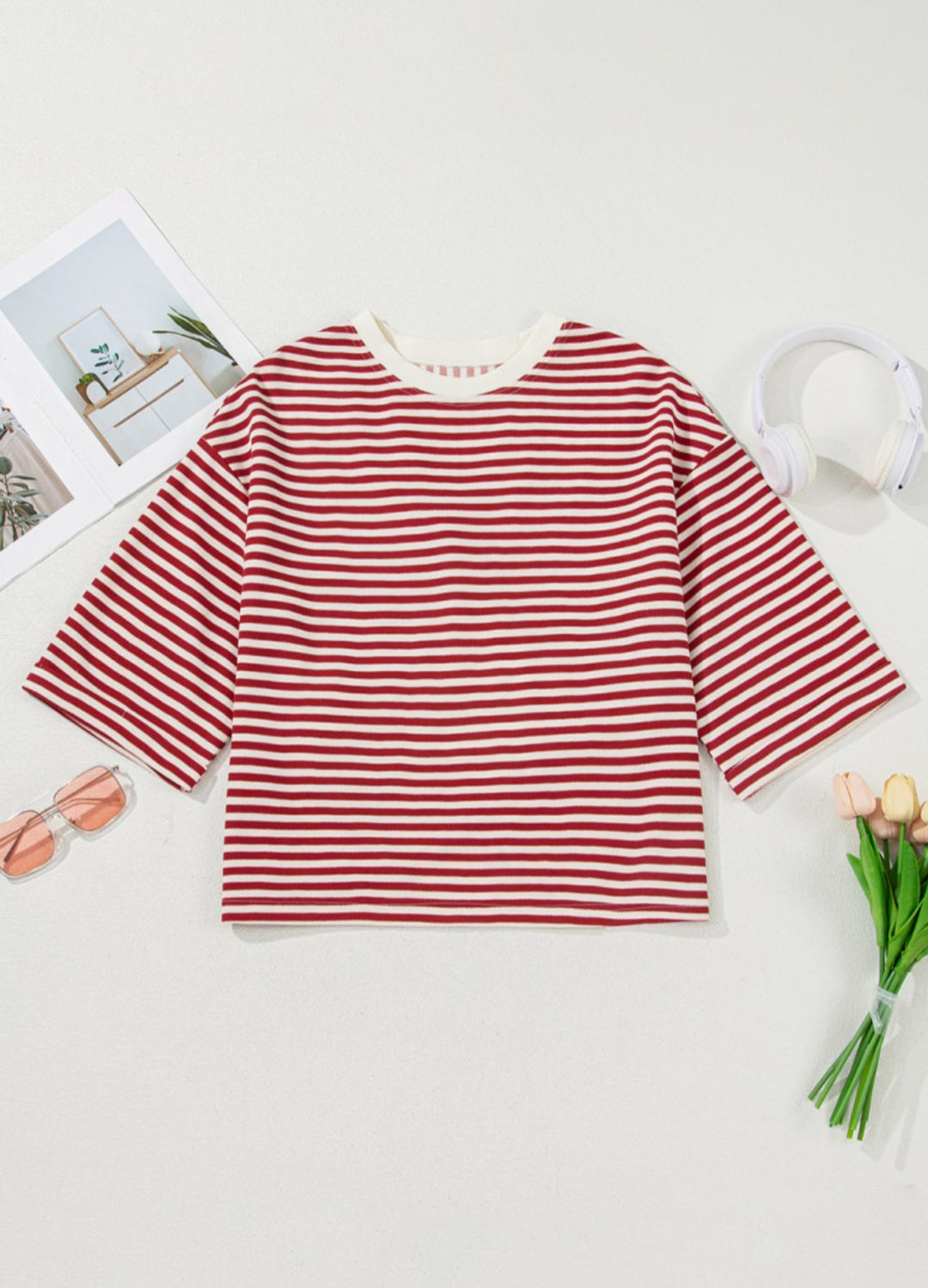 Drop Shoulder Cutout Back Tee