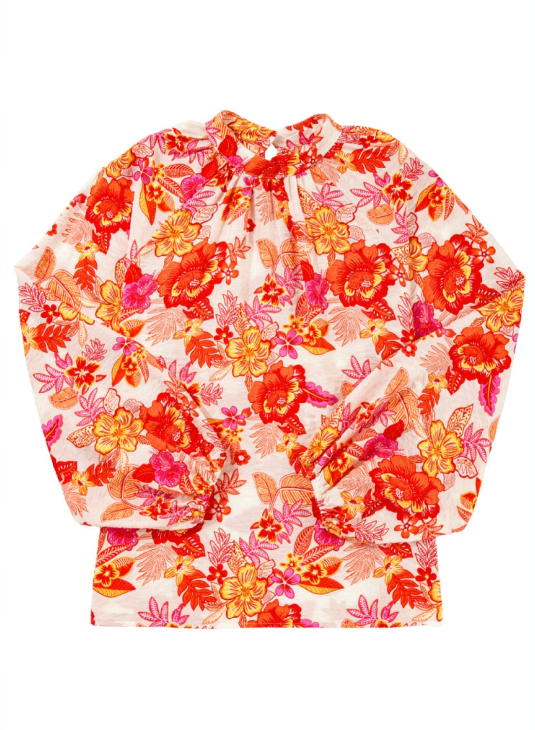 Orange Floral Blouse
