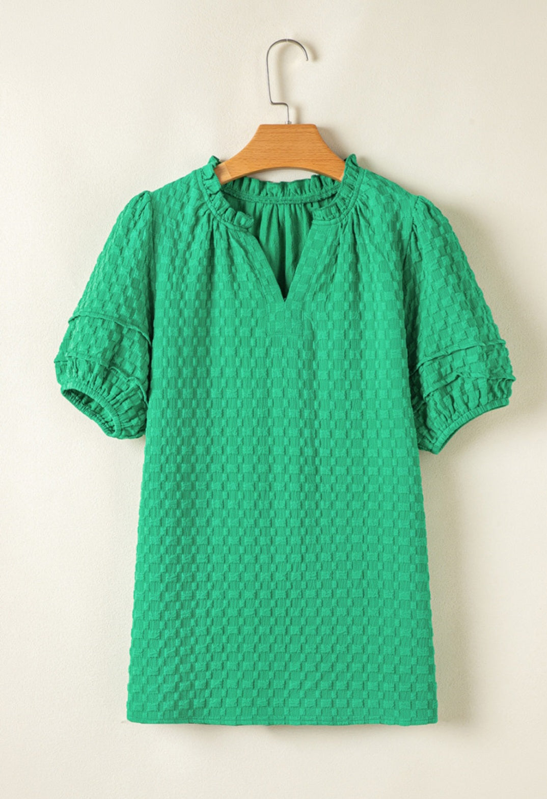 Textured Puff Short Sleeve Top