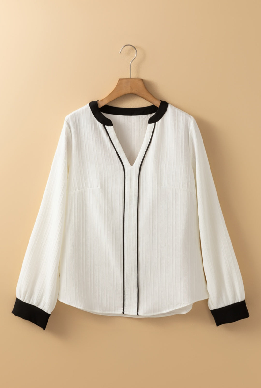 White Textured Blouse