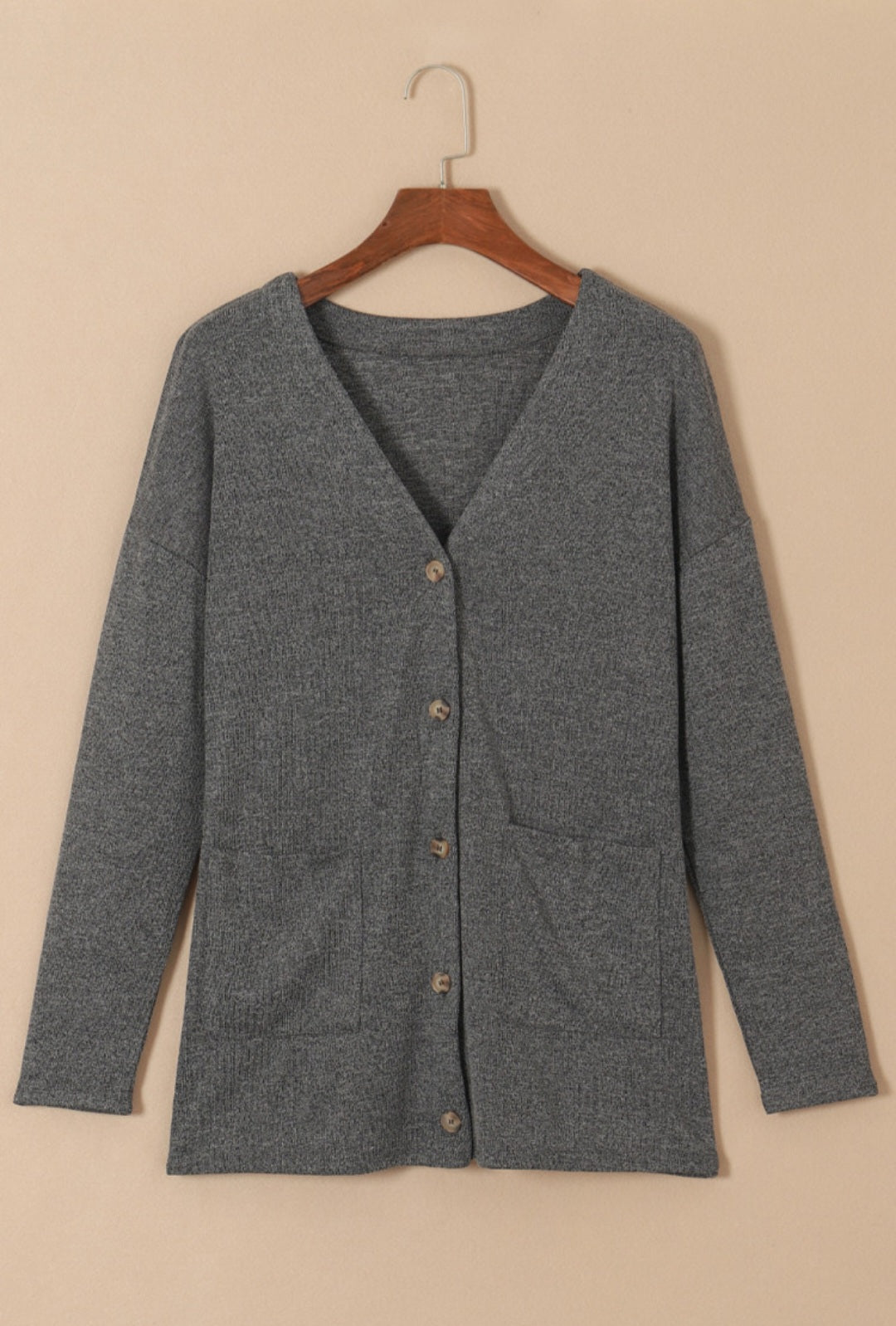 Grey Heather Knit Cardigan