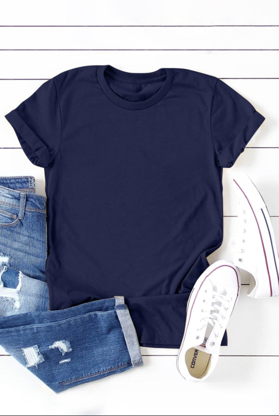 Solid Color Casual Tee