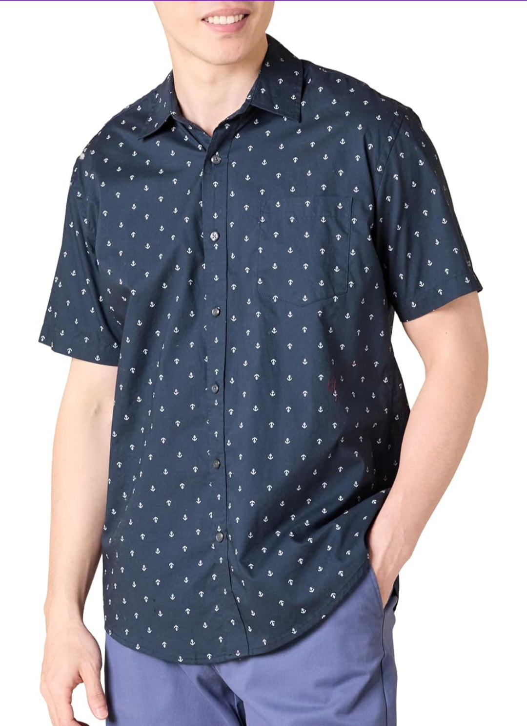 Anchor Men Button Up Shirt