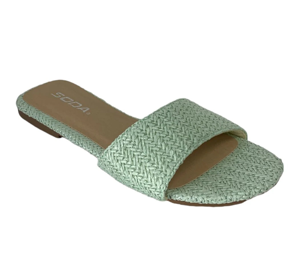 Soda Green Textured Flat