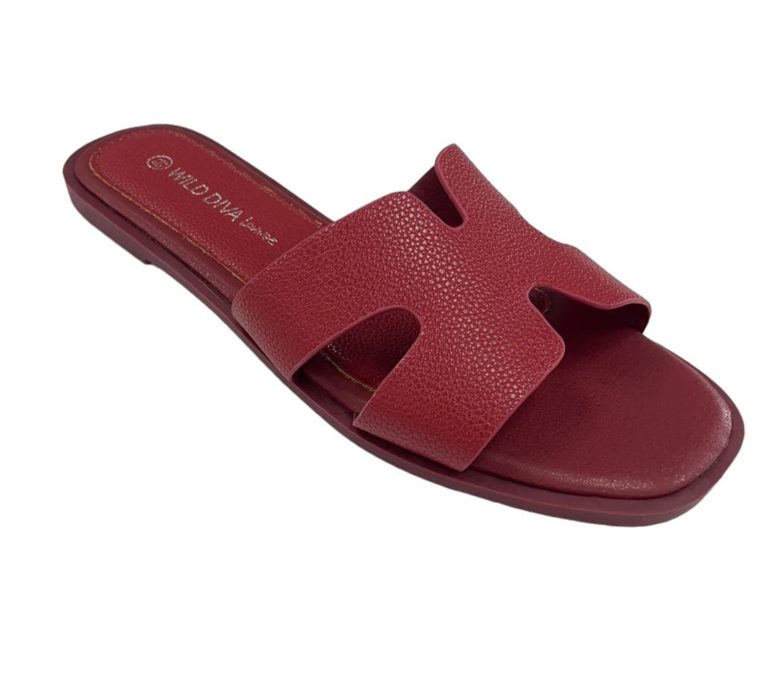 Wild Diva Burgundy Flats