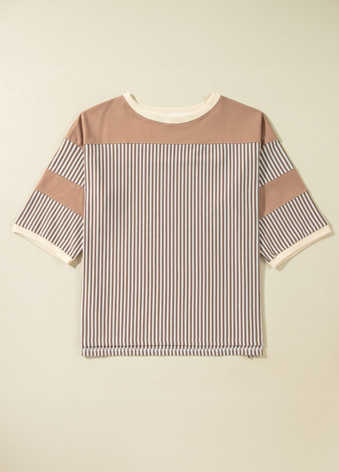 Brown and White Stripe Blouse