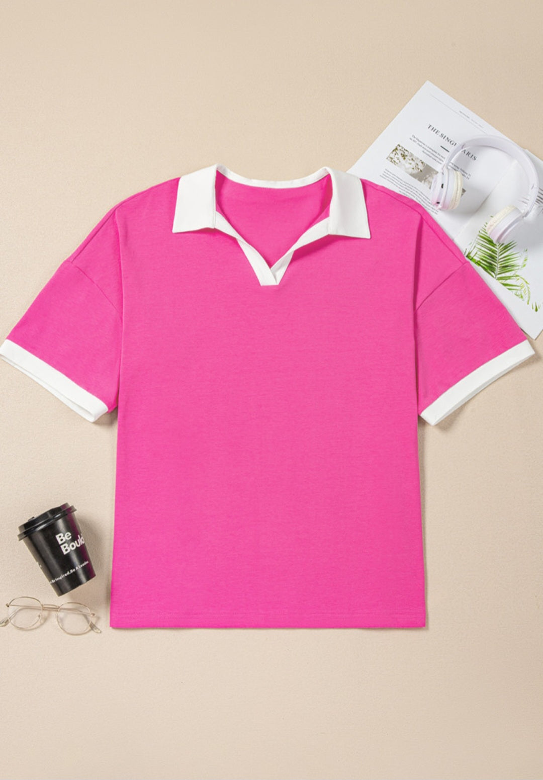 Pink and White Top