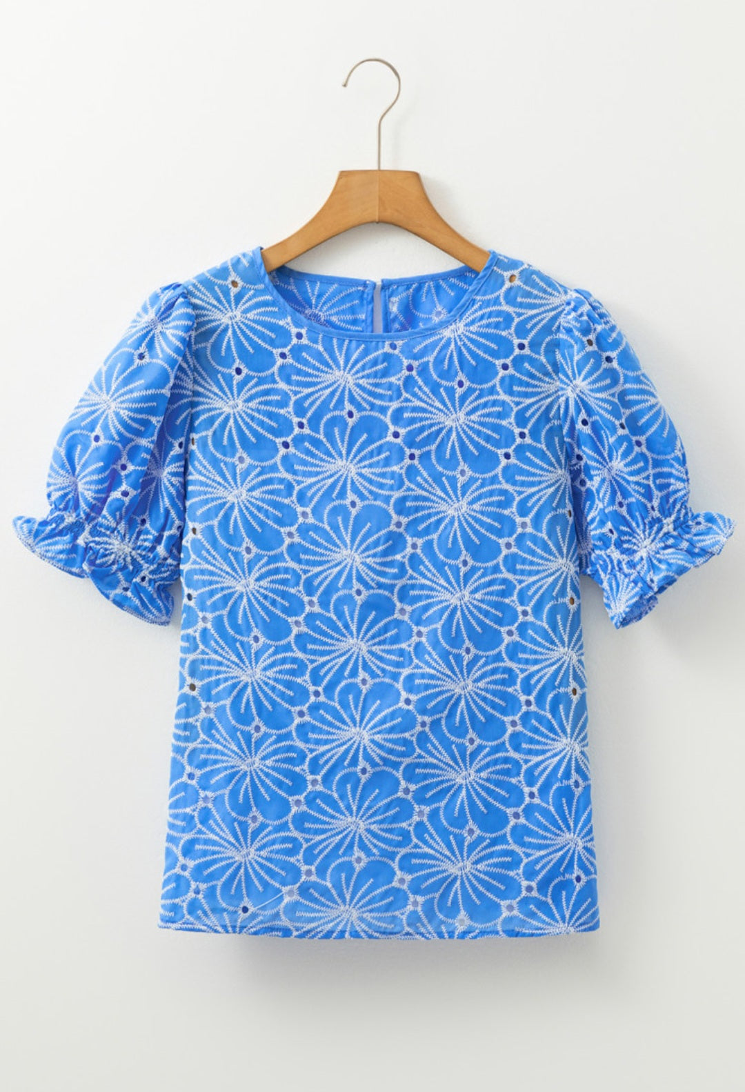 Blue Eyelet Blouse