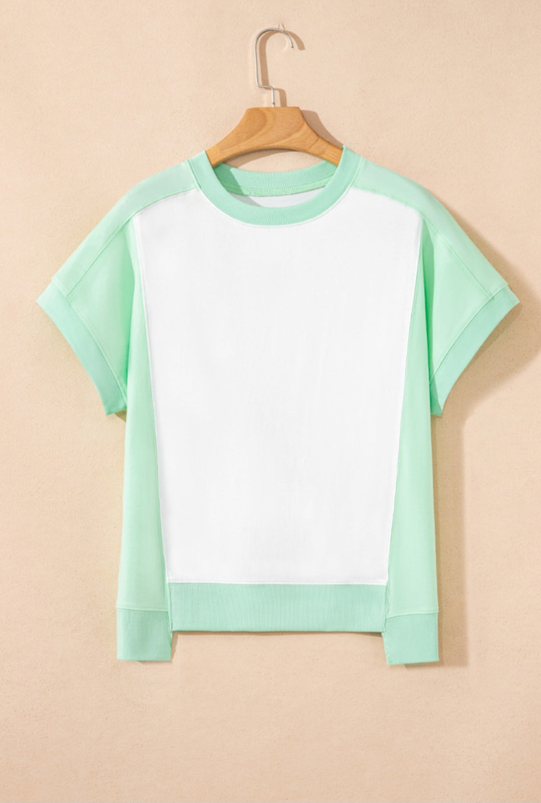 Green Colorblock Blouse