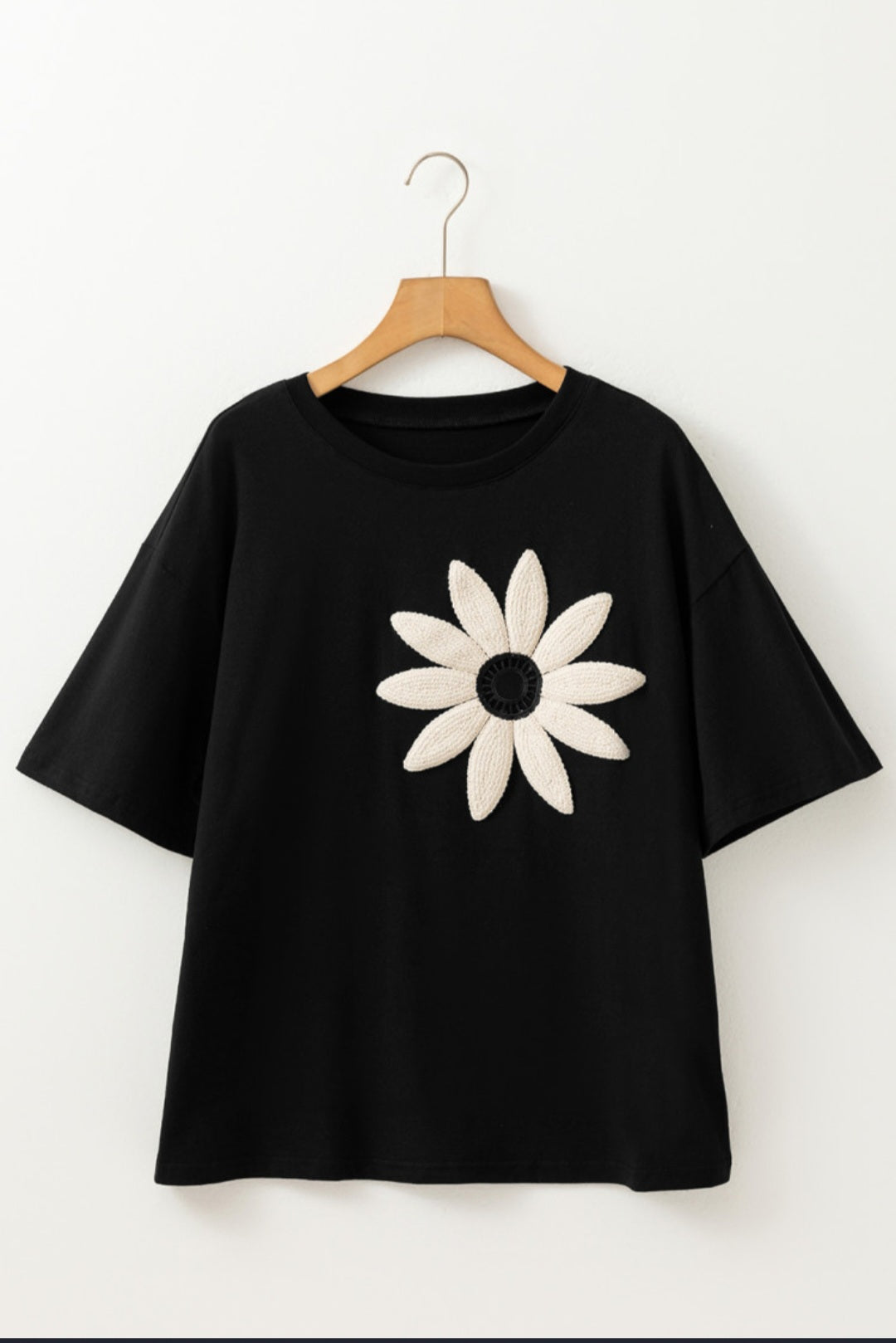 Black Top with Flower