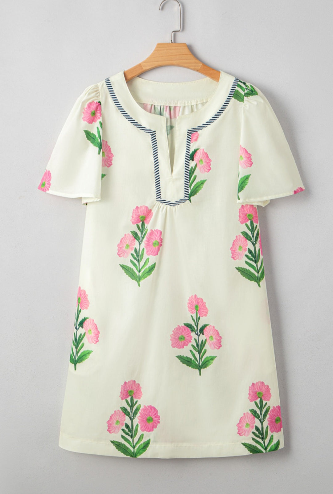 Cream Floral Dress
